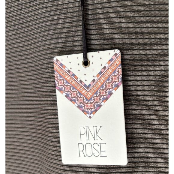 PINK ROSE Women’s S Casual Chic Arctic Olive Ribbed Long Sleeve Sweater Top #D - Picture 5 of 8